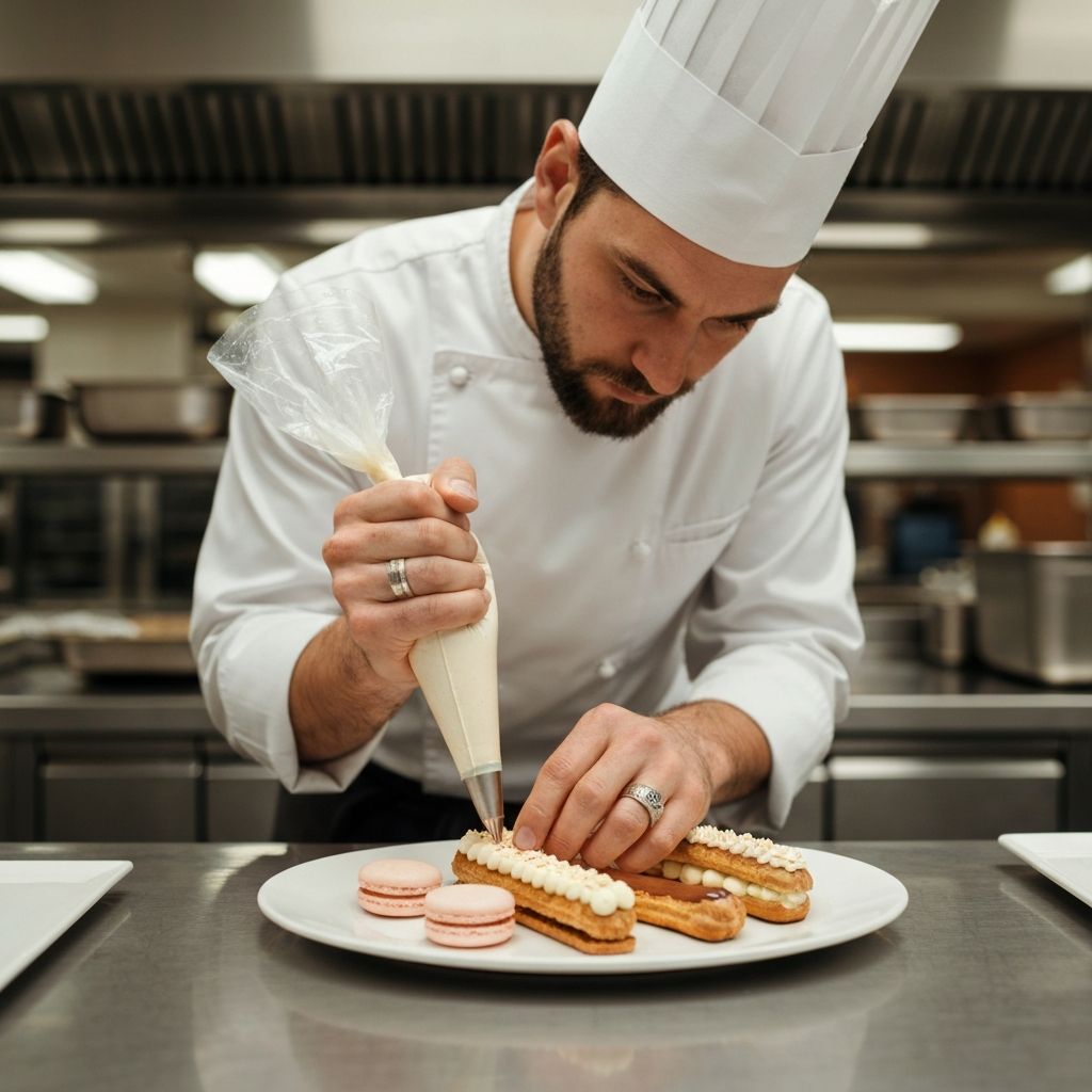 Chef working on pastries